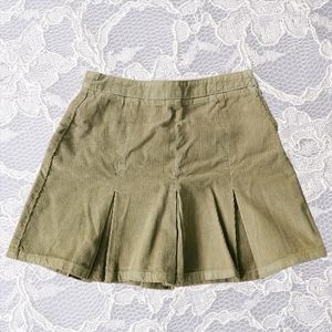 Urban Outfitters BDG Olive Green Corduroy Pleated Skirt
